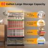 imageGiantex Storage Bins with Lids  80 Gal Total Capacity 4 Pack Stackable Collapsible Storage Boxes with Side Handles Foldable Plastic Containers for Pantry Office School Dorm Organizer 4 Colors80 Gal 4 Pack