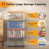imageGiantex Storage Bins with Lids  80 Gal Total Capacity 4 Pack Stackable Collapsible Storage Boxes with Side Handles Foldable Plastic Containers for Pantry Office School Dorm Organizer 4 Colors48 Gal 4 Pack