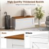 imageGiantex Storage Chest with Safety Metal Hinges FlipTop Tool Bookcase Trunk 355quotx16quotx18quot LiftTop Organizer Box Storage Shoe Bench for Bedroom Living Room Entryway OakBrownwhite
