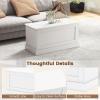 imageGiantex Storage Chest with Safety Metal Hinges FlipTop Tool Bookcase Trunk 355quotx16quotx18quot LiftTop Organizer Box Storage Shoe Bench for Bedroom Living Room Entryway OakWhite