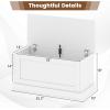 imageGiantex Storage Chest with Safety Metal Hinges FlipTop Tool Bookcase Trunk 355quotx16quotx18quot LiftTop Organizer Box Storage Shoe Bench for Bedroom Living Room Entryway OakWhite