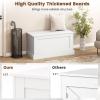 imageGiantex Storage Chest with Safety Metal Hinges FlipTop Tool Bookcase Trunk 355quotx16quotx18quot LiftTop Organizer Box Storage Shoe Bench for Bedroom Living Room Entryway OakWhite
