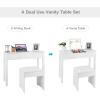 imageGiantex Vanity Set with Flip Top Mirror and Cushioned Stool Makeup Dressing Table Writing Desk with 2 Drawers ampamp 3 Removable Organizers Makeup Table Set Easy Assembly WhiteWhite