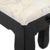 imageGiantex Vanity Stool Makeup Bench Upholstered Dressing Stool with Pinewood Legs and Padded Cushion Modern Bathroom Bedroom Vanity Bench Piano Seat for Girls Women BlackBlack