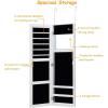 imageGiantex Wall Door Mounted Mirrored Jewelry Cabinet Jewelry Armoire Storage Organizer with Full Length Mirror Jewelry Cabinets White