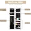 imageGiantex Wall or Door Mounted Jewelry Cabinet with Full Length Mirror Over The Door Jewelry Armoire Organizer Hanging Storage Cabinet with Necklace Hooks Earring Slots Ring Slots ampamp Shelves WhiteWhite