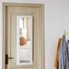 imageGiantex Wall or Door Mounted Jewelry Cabinet with Full Length Mirror Over The Door Jewelry Armoire Organizer Hanging Storage Cabinet with Necklace Hooks Earring Slots Ring Slots ampamp Shelves WhiteWhite
