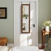 imageGiantex Wall or Door Mounted Jewelry Cabinet with Full Length Mirror Over The Door Jewelry Armoire Organizer Hanging Storage Cabinet with Necklace Hooks Earring Slots Ring Slots ampamp Shelves WhiteRustic Brown