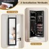 imageGiantex Wall or Door Mounted Jewelry Cabinet with Full Length Mirror Over The Door Jewelry Armoire Organizer Hanging Storage Cabinet with Necklace Hooks Earring Slots Ring Slots ampamp Shelves WhiteBlack