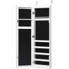 imageGiantex Wall or Door Mounted Jewelry Cabinet with Full Length Mirror Over The Door Jewelry Armoire Organizer Hanging Storage Cabinet with Necklace Hooks Earring Slots Ring Slots ampamp Shelves WhiteWhite
