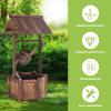 imageGiantex Wishing Well Water Fountain Outdoor Rustic Wooden Waterfall Fountain with Electric Pump Water Bucket Freestanding Decorative Wishing Well Water Feature for Backyard Patio Garden Lawn