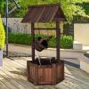 imageGiantex Wishing Well Water Fountain Outdoor Rustic Wooden Waterfall Fountain with Electric Pump Water Bucket Freestanding Decorative Wishing Well Water Feature for Backyard Patio Garden Lawn