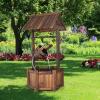 imageGiantex Wishing Well Water Fountain Outdoor Rustic Wooden Waterfall Fountain with Electric Pump Water Bucket Freestanding Decorative Wishing Well Water Feature for Backyard Patio Garden Lawn
