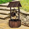 imageGiantex Wishing Well Water Fountain Outdoor Rustic Wooden Waterfall Fountain with Electric Pump Water Bucket Freestanding Decorative Wishing Well Water Feature for Backyard Patio Garden Lawn