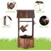 imageGiantex Wishing Well Water Fountain Outdoor Rustic Wooden Waterfall Fountain with Electric Pump Water Bucket Freestanding Decorative Wishing Well Water Feature for Backyard Patio Garden Lawn