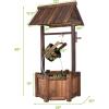 imageGiantex Wishing Well Water Fountain Outdoor Rustic Wooden Waterfall Fountain with Electric Pump Water Bucket Freestanding Decorative Wishing Well Water Feature for Backyard Patio Garden Lawn