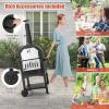 imageGiantex Wood Fired Pizza Oven with Pizza Stone Peel Waterproof Cover Cooking Grids Wheels for Outside Camping Outdoor Backyard Party 64 InchWithout Side Tables