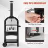 imageGiantex Wood Fired Pizza Oven with Pizza Stone Peel Waterproof Cover Cooking Grids Wheels for Outside Camping Outdoor Backyard Party 64 InchWithout Side Tables