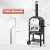 imageGiantex Wood Fired Pizza Oven with Pizza Stone Peel Waterproof Cover Cooking Grids Wheels for Outside Camping Outdoor Backyard Party 64 InchWithout Side Tables