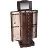 imageGiantex Wood Jewelry Cabinet Armoire Box Storage Chest Stand Organizer Necklace