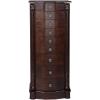 imageGiantex Wood Jewelry Cabinet Armoire Box Storage Chest Stand Organizer Necklace