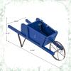 imageGiantex Wood Wagon Planter Small Wheelbarrow Wagon Cart Indoor ampamp Outdoor Decorative Raised Bed W 9 Magnetic Accessories Flower Pot Wheelbarrow Cart for Garden Backyard RedBlue