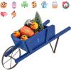 imageGiantex Wood Wagon Planter Small Wheelbarrow Wagon Cart Indoor ampamp Outdoor Decorative Raised Bed W 9 Magnetic Accessories Flower Pot Wheelbarrow Cart for Garden Backyard RedBlue