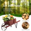 imageGiantex Wood Wagon Planter Small Wheelbarrow Wagon Cart Indoor ampamp Outdoor Decorative Raised Bed W 9 Magnetic Accessories Flower Pot Wheelbarrow Cart for Garden Backyard RedRed