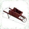 imageGiantex Wood Wagon Planter Small Wheelbarrow Wagon Cart Indoor ampamp Outdoor Decorative Raised Bed W 9 Magnetic Accessories Flower Pot Wheelbarrow Cart for Garden Backyard RedRed
