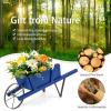 imageGiantex Wood Wagon Planter Small Wheelbarrow Wagon Cart Indoor ampamp Outdoor Decorative Raised Bed W 9 Magnetic Accessories Flower Pot Wheelbarrow Cart for Garden Backyard RedBlue