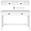 imageGiantex Writing Desk with 4 Drawer Computer Study Table Removable Floating Organizer 2Tier Spacious Workstation Home Office Desk Console Table White Vanity Desk