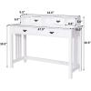 imageGiantex Writing Desk with 4 Drawer Computer Study Table Removable Floating Organizer 2Tier Spacious Workstation Home Office Desk Console Table White Vanity Desk