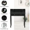 imageGiantex Writing Desk with 4 Drawers Removable Floating Organizer 2Tier Mission Home Computer Vanity Desk for Apartment Small Space WhiteBlack