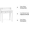 imageGiantex Writing Desk with 4 Drawers Removable Floating Organizer 2Tier Mission Home Computer Vanity Desk for Apartment Small Space WhiteWhite