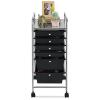 image6Drawer Rolling Storage Cart Multifunctional Storage Organizer Cart with Wheels Mobile Utility Cart for Home Office Garage Tools Black