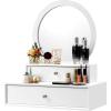 imageCHARMAID 2in1 Vanity Mirror with 2 Removable Drawers Vanity Mirror Wall Mount or Placed on Table Top Floating Vanity Shelf with Drawers Bathroom Vanity Over Sink Modern Bathroom VanityNo Light