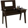 imageCHARMAID Large Vanity Table with Flip Top Mirror 48 Home Office Computer Desk Open Storage Cubby and Drawer Modern Wood Writing Makeup Dressing Table Easy Assembly Espresso