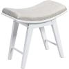 imageCHARMAID Vanity Stool Makeup Dressing Stool with Concave Seat Surface Padded Cushioned Bench with Rubberwood Legs Modern Piano Seat Capacity 330lbs Easy Assembly White ampamp Beige
