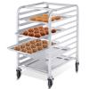 imageGiantex 10 Tier Aluminum Bakery Rack Commercial Kitchen Bun Pan Sheet Pan Rack Mobile Bakers Trolley with Storage Cooling Racks and Lockable Casters10 Tier 26 L x 203 W x 382H