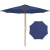 imageGiantex 10FT Patio Umbrella Outdoor Table Market Umbrella with 8 Bamboo Ribs Pulley Lift and Ventilation Hole Outdoor Sunshade Umbrella for Poolside Backyard BeachNavy