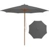 imageGiantex 10FT Patio Umbrella Outdoor Table Market Umbrella with 8 Bamboo Ribs Pulley Lift and Ventilation Hole Outdoor Sunshade Umbrella for Poolside Backyard BeachGray