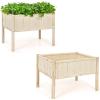 imageGiantex 2 Pcs Raised Garden Bed Elevated Wood Planter Box Planter Raised Beds with Legs ampamp Black Liner Planting Raised Beds Herb Vegetable Flowers Growing Container Easy Assembly