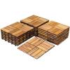 imageGiantex 27 PCS Interlocking Patio Deck Tiles 12 x 12in Acacia Hardwood Floor Tiles Tools Free Assembly 27 sq Ft Wood Composite Deck Flooring Pavers for Outdoor ampamp Indoor Checker Pattern20 PCS