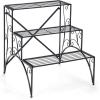 imageGiantex 3 Tier Metal Plant Stand Black Corner Plant Stand Indoor w Widened Grid Shelf ampamp NonSlip Foot Pads Display Rack Holder for Outdoor Porch Garden Patio Balcony