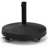 imageGiantex 50 LBS Patio Umbrella Stand 205 Inch Round Umbrella Base with 4 Lockable Wheels HeavyDuty Outdoor Umbrella Holder Suitable for Pool Yard Garden Street Market Rattan Design Black