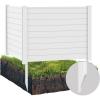 imageGiantex Air Conditioner Fence 2 Panels  48W x 36H Outdoor Privacy Screen Trash Can Enclosure with 3 Stakes PVC Vinyl Freestanding Picket Fences for Garden Patio Lawn AC Unit Pool Pump White