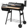imageGiantex BBQ Grill Charcoal Barbecue Grill Outdoor Pit Patio Backyard Home Meat Cooker Smoker with Offset Smoker