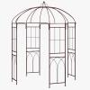 imageGiantex Birdcage Shape Garden Arbor 84ft High x 7ft Wide Metal Gazebo Arch Pergola Pavilion for Climbing Plants Party Wedding Ceremony Decor Outdoor 16 Ground Stakes Easy Assembly BronzeBronze