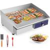 imageGiantex Commercial Griddle 22quot Electric Griddle 2000W Cast Iron Griddle Stainless Steel Frame 122572 Adjustable Temperature Control Removable Oil Storage Box Restaurant Teppanyaki Grill