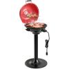 imageGiantex Electric BBQ Grill 1600W Removable NonStick Grill Rack Warming Rack Oil Drip Tray Adjustable Temperature Portable Outdoor Electric Grill for Camping Picnic Tailgating Red ampamp Black